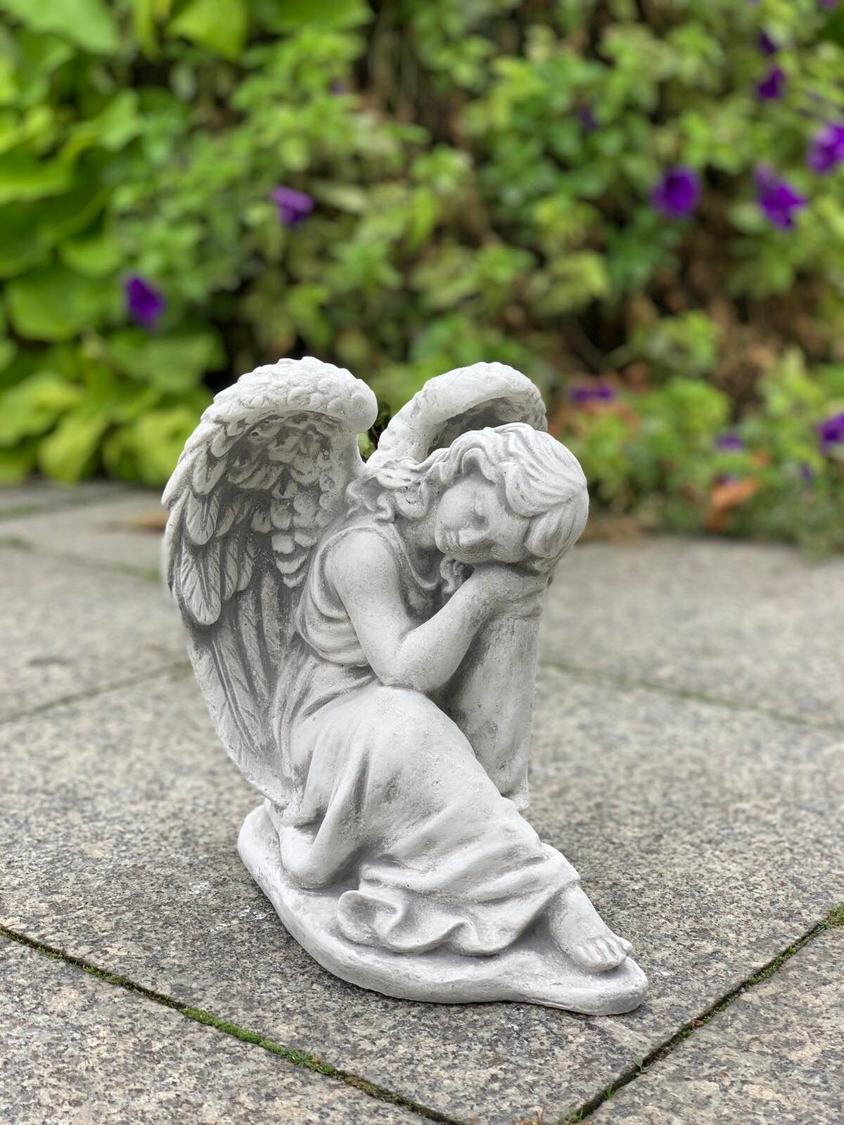 Concrete Angel Angel Statue Praying Angel Statue Of Angel Etsy