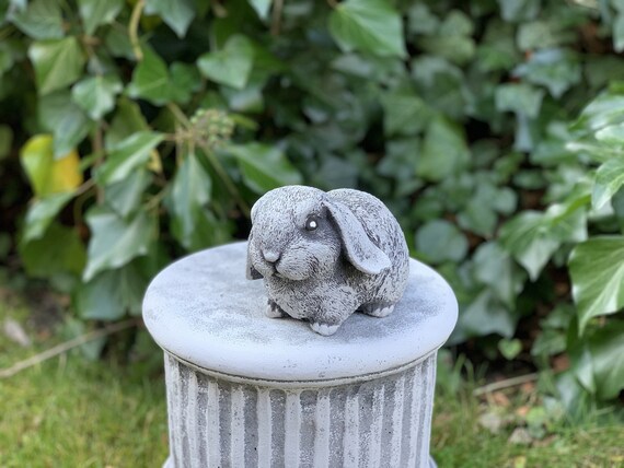 Rabbit Statue Small Concrete Rabbit Figure Garden Rabbit Etsy