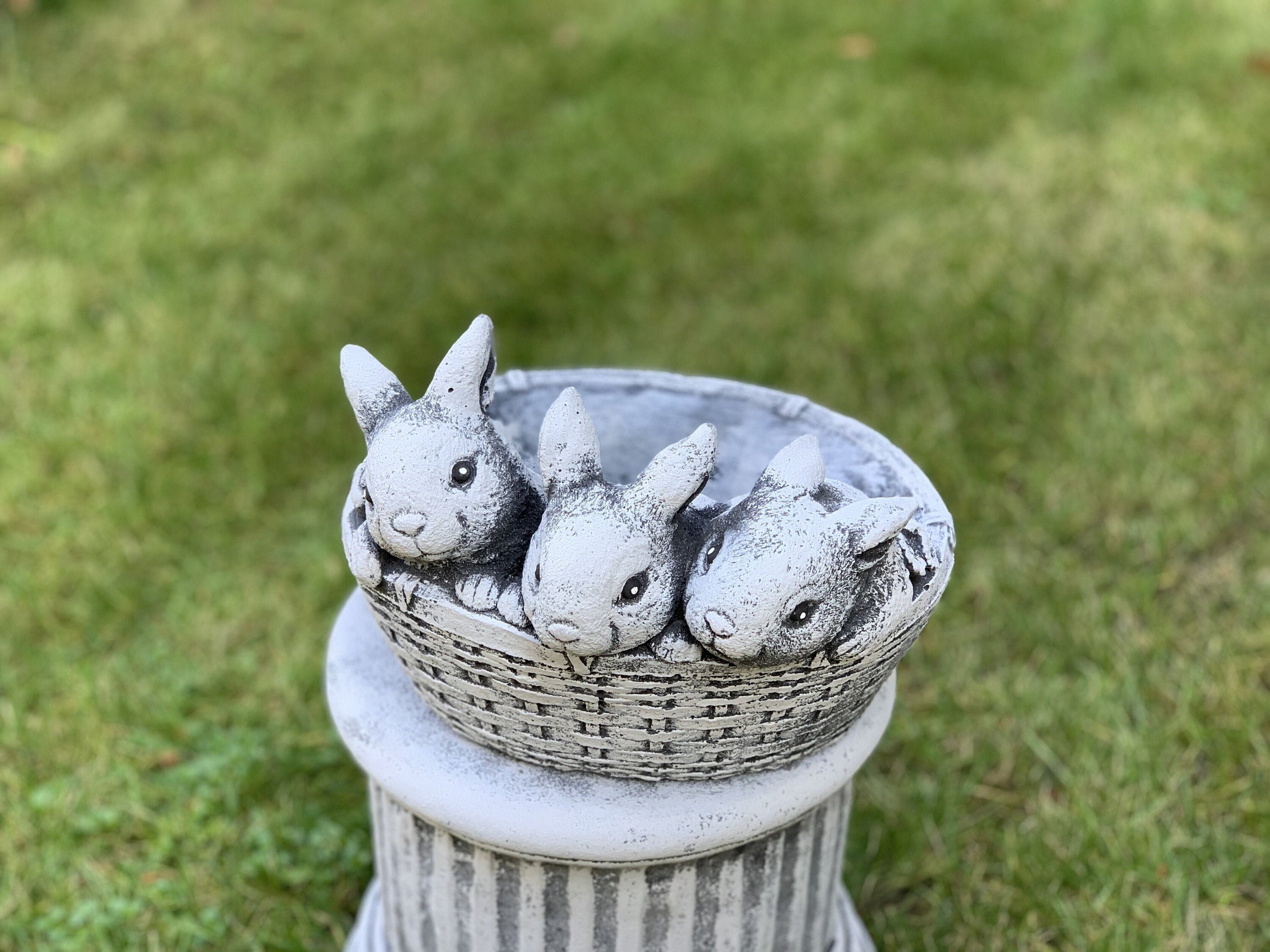 Rabbit Planter Pot Concrete Flower Pot Rabbit Statue Garden Etsy
