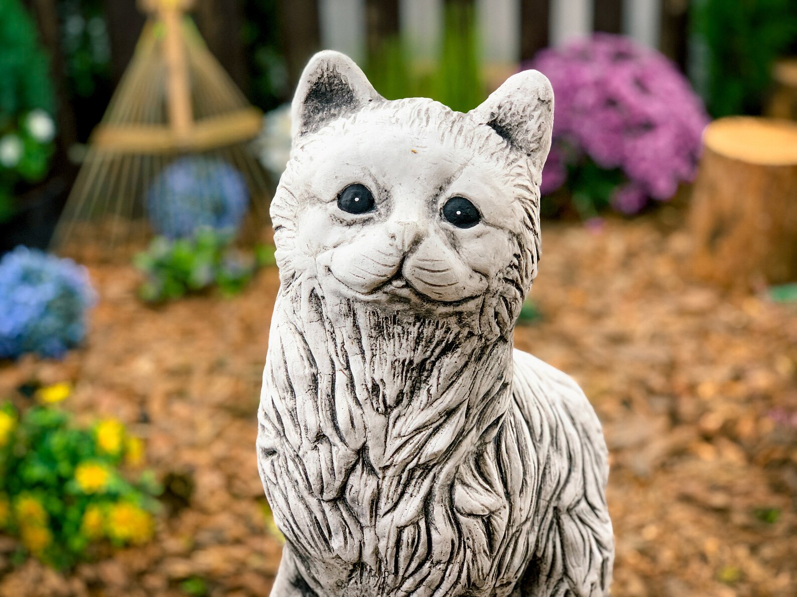 Cat Statue Large Concrete Garden Cats Cement Cat Figure Etsy