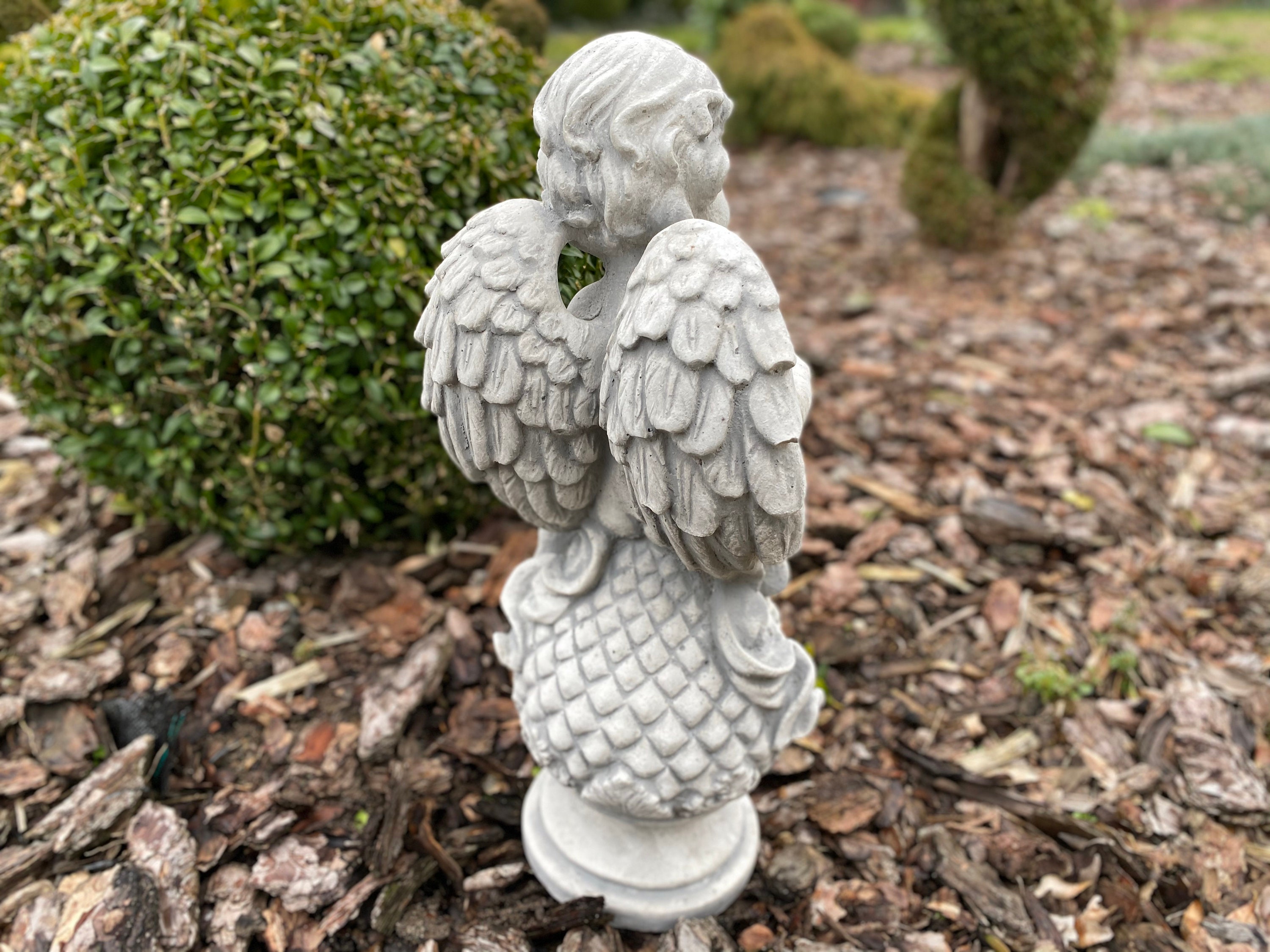 Concrete Angel On a Ball Concrete Angel Statue Of Angel For Etsy