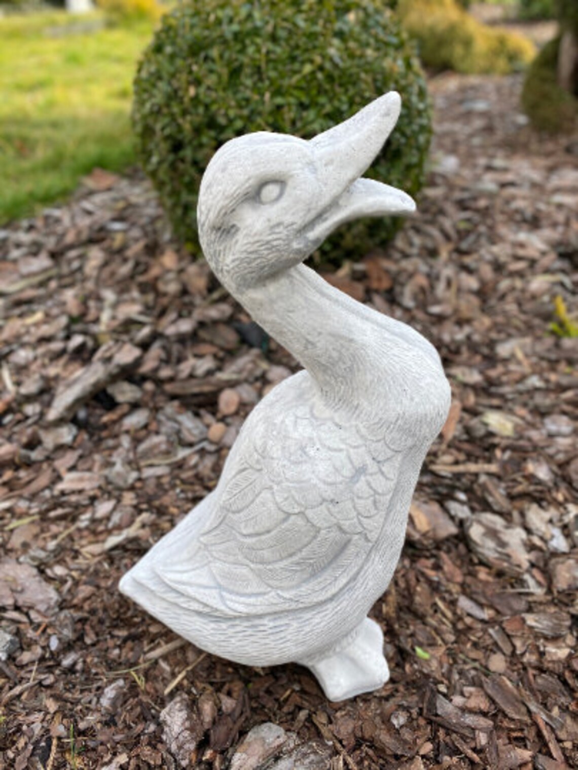 Duck Garden Statue Concrete Cement Duck Garden Duck Etsy