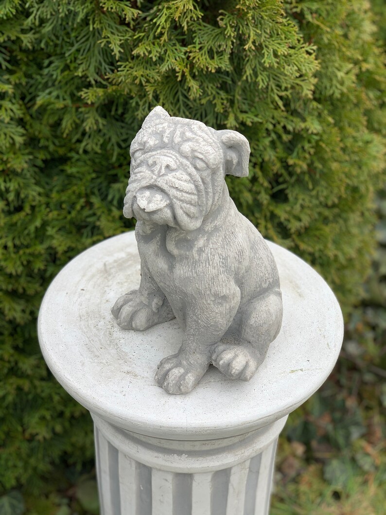 Boxer dog Concrete statues Statues of boxer dogs Boxer dog Etsy