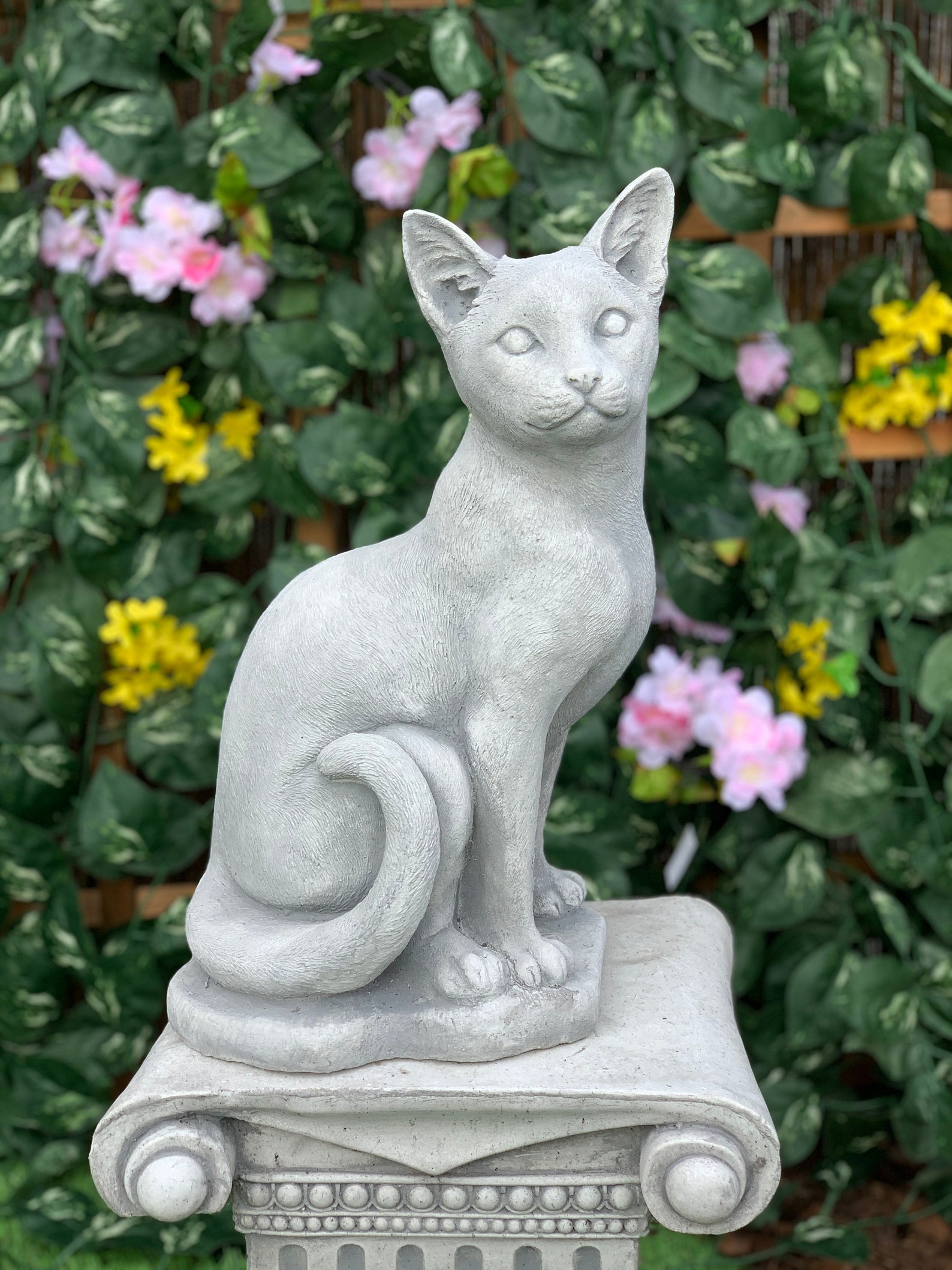 Cat Statue Cat Memorial Small Cat Figure Concrete Cat Etsy