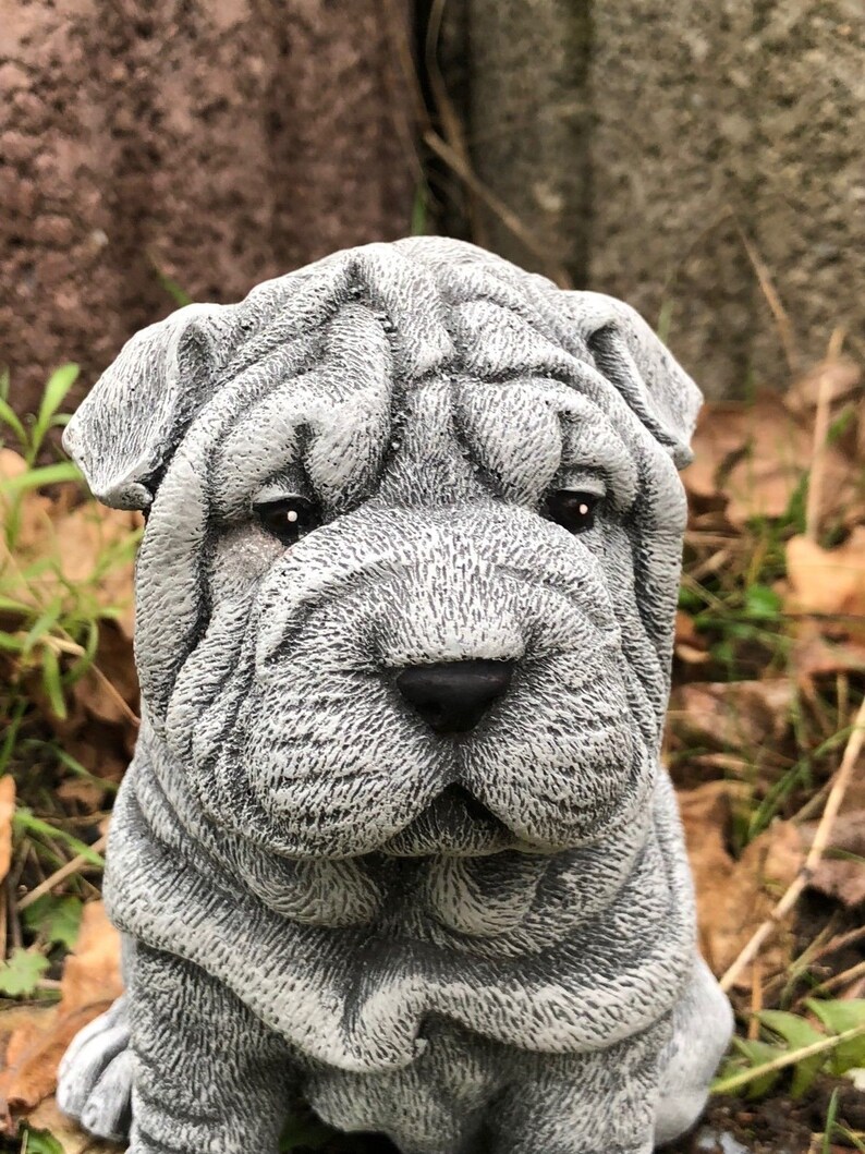 SharPei Dog Statue Concrete Dog Statues Pet Memorial Head Etsy