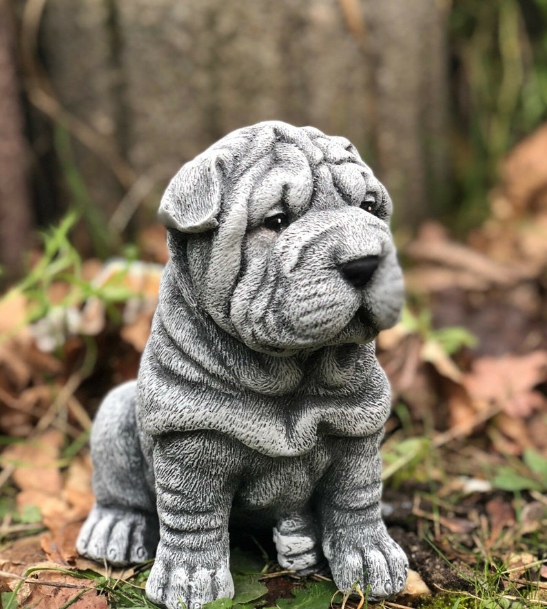 SharPei Dog Statue Concrete Dog Statues Pet Memorial Head Etsy