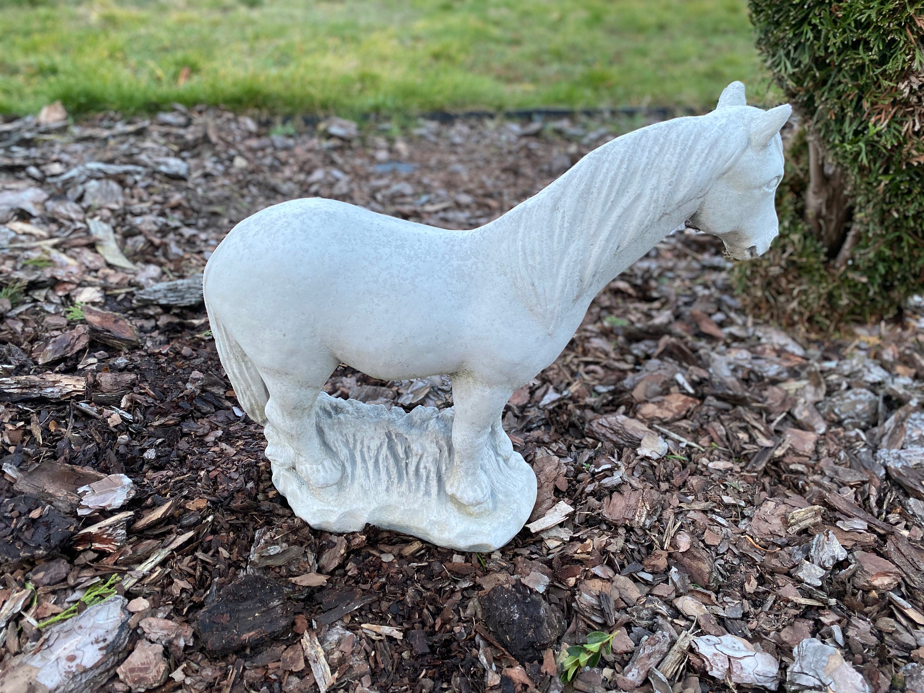 Concrete Horse Stone Horse Statue Of Horse Garden Horse Etsy