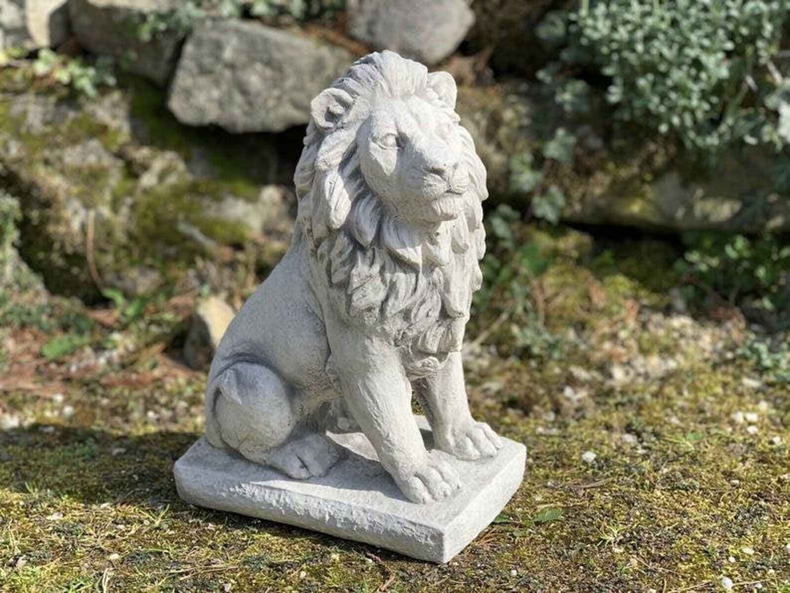 Concrete Lion Stone lion garden ornament statue majestic Etsy