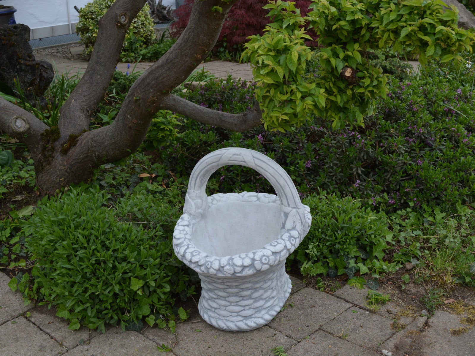 Flower basket Basket Planter Concrete Basket Concrete Etsy