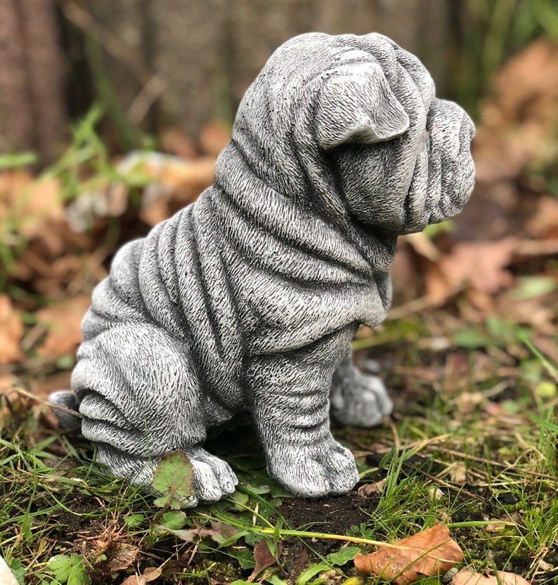 shar pei dog statue