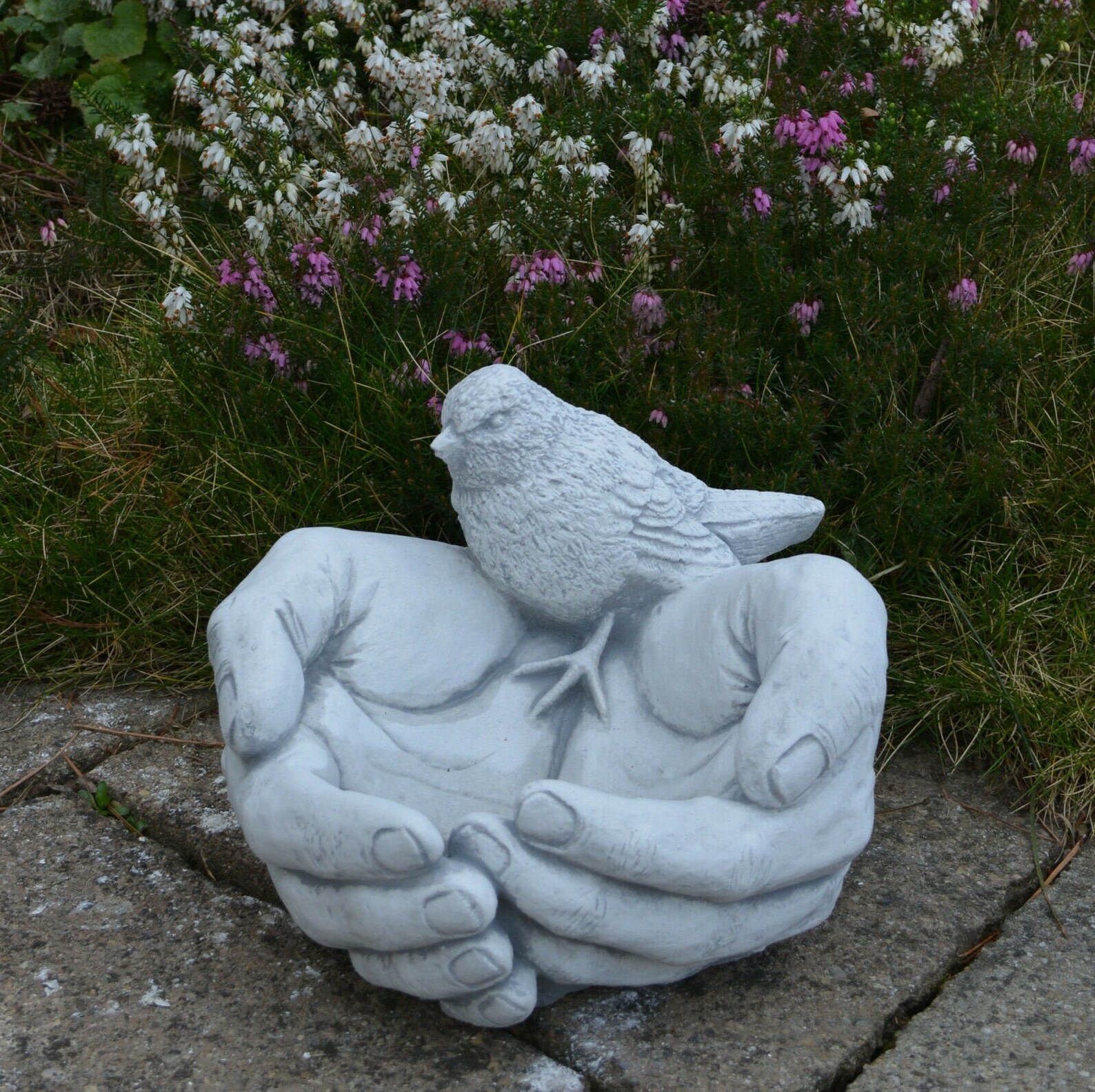 Superbe Pierre Oiseaux Sculpture Jardin Bird Feeder Béton Etsy