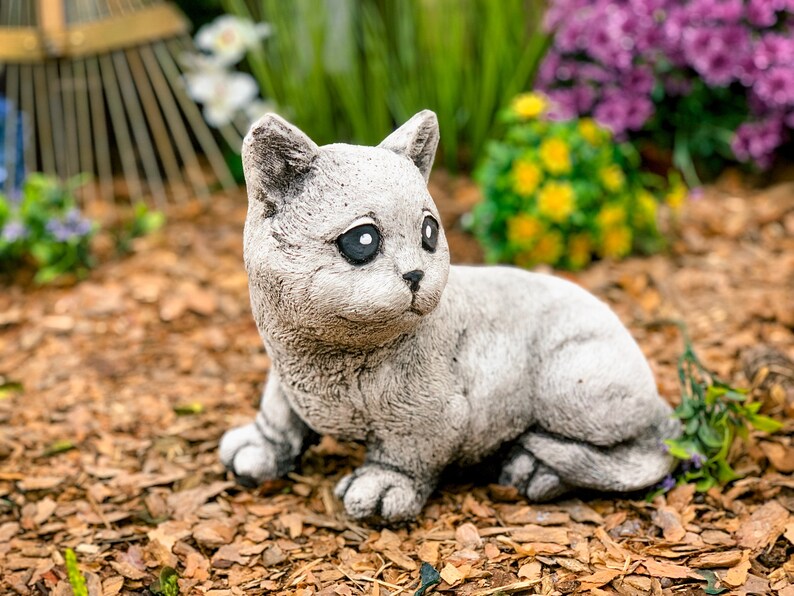 Cat Statue Large Concrete Garden Cats Cement Cat Figure Etsy