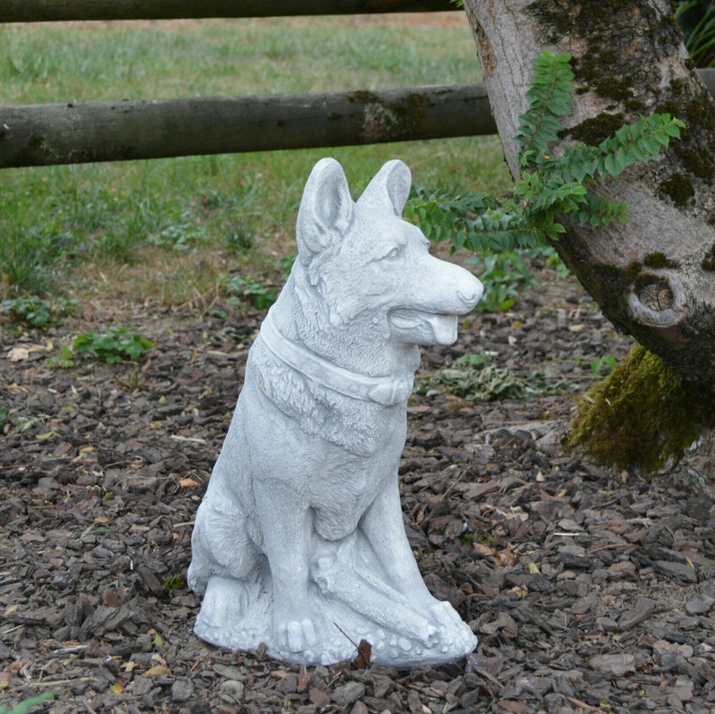 German Shepherd Dogs Concrete Dog Statue Cement Statue Etsy