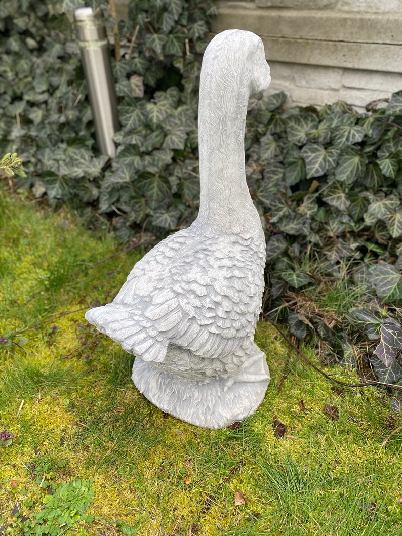 Concrete Goose Statue Goose Sculpture Garden Decor Concrete Etsy