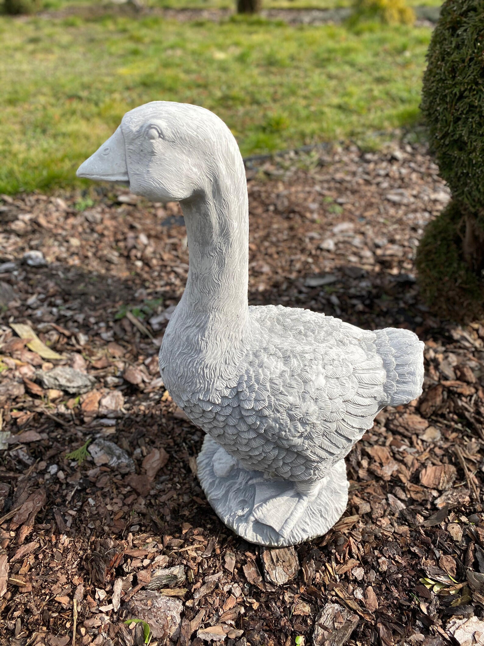 Concrete Goose Statue Goose Sculpture Garden Decor Concrete Etsy
