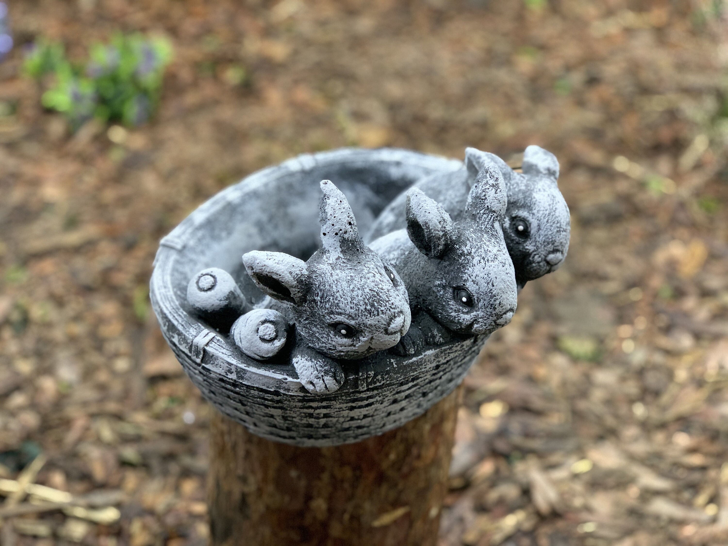 Rabbit Planter Pot Concrete Flower Pot Rabbit Statue Garden Etsy