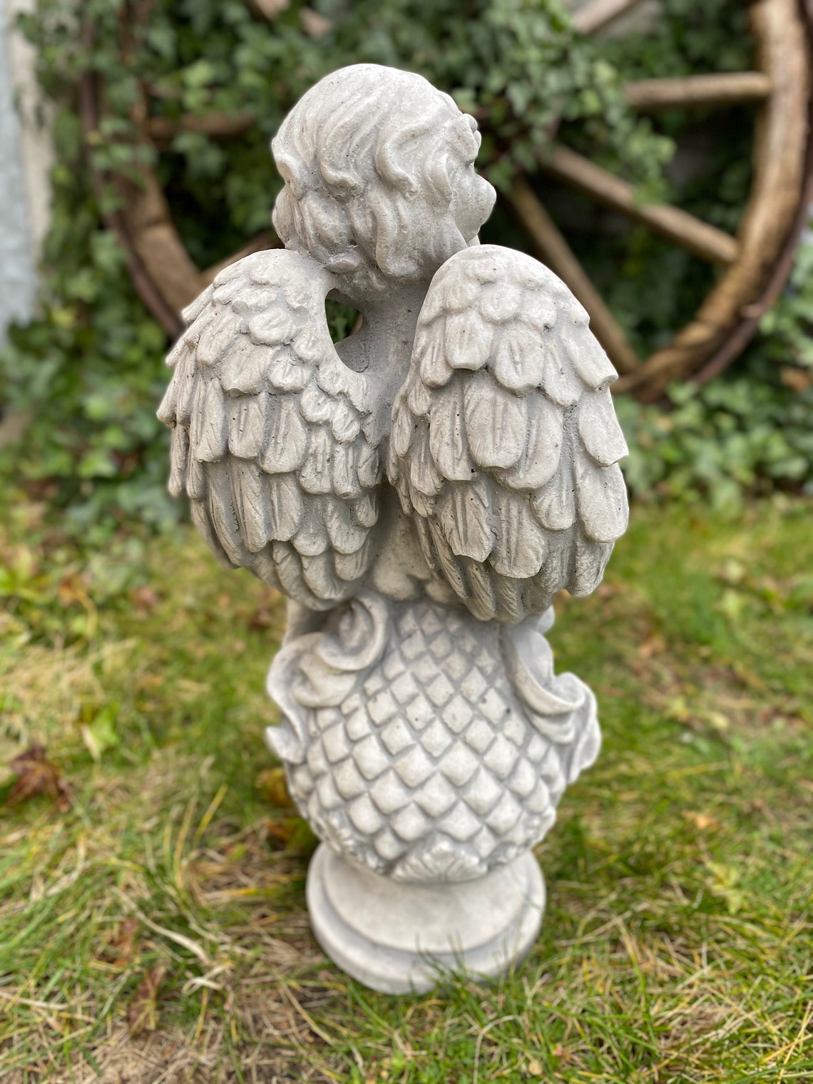 Concrete Angel On a Ball Concrete Angel Statue Of Angel For Etsy