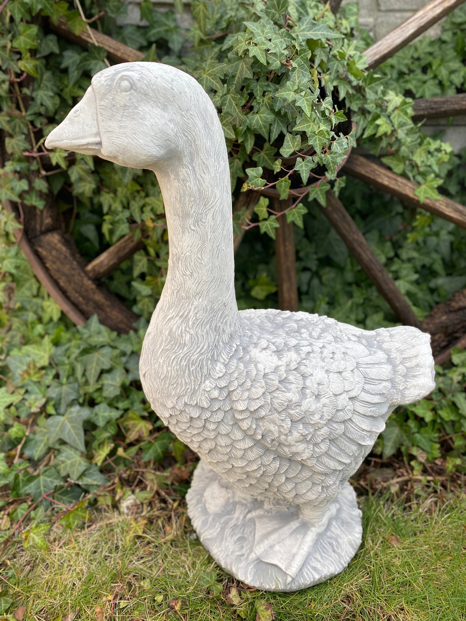 Concrete Goose Statue Goose Sculpture Garden Decor Concrete Etsy