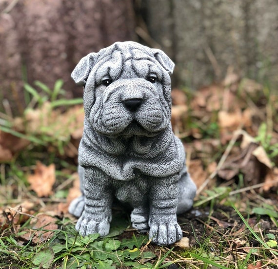 SharPei Dog Statue Concrete Dog Statues Pet Memorial Head Etsy