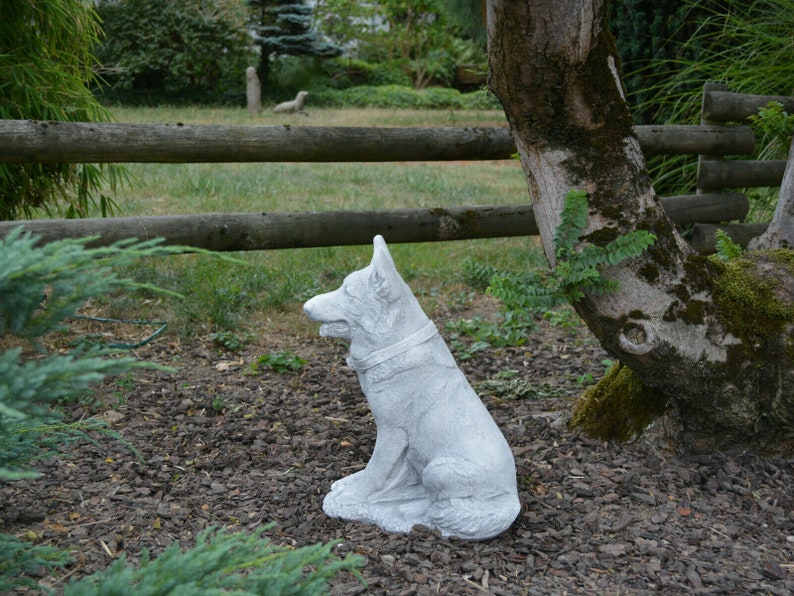German Shepherd Dogs Concrete Dog Statue Cement Statue Etsy