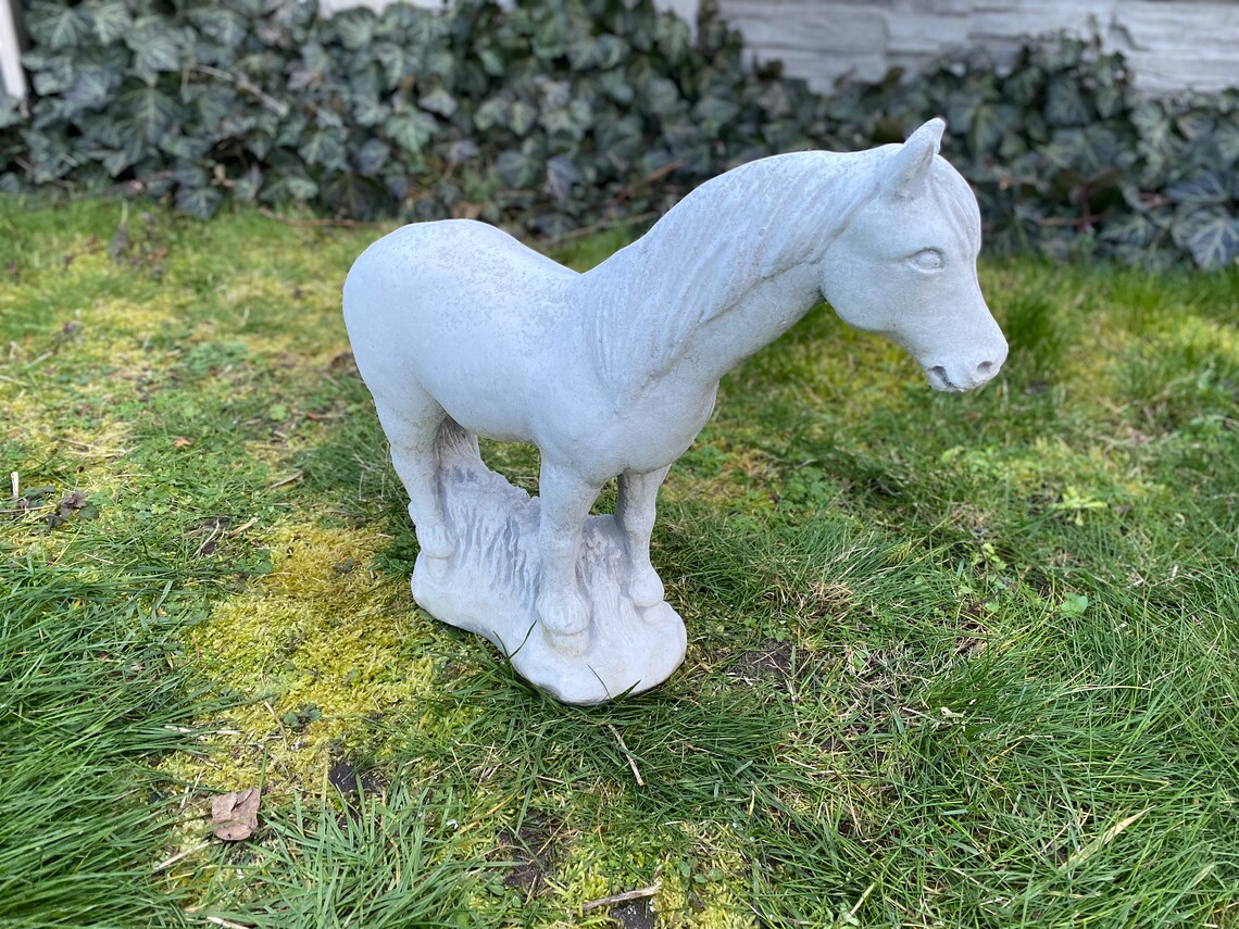 Concrete Horse Stone Horse Statue Of Horse Garden Horse Etsy