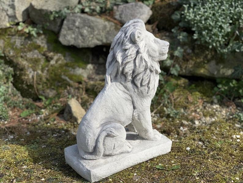 Concrete Lion Stone lion garden ornament statue majestic Etsy