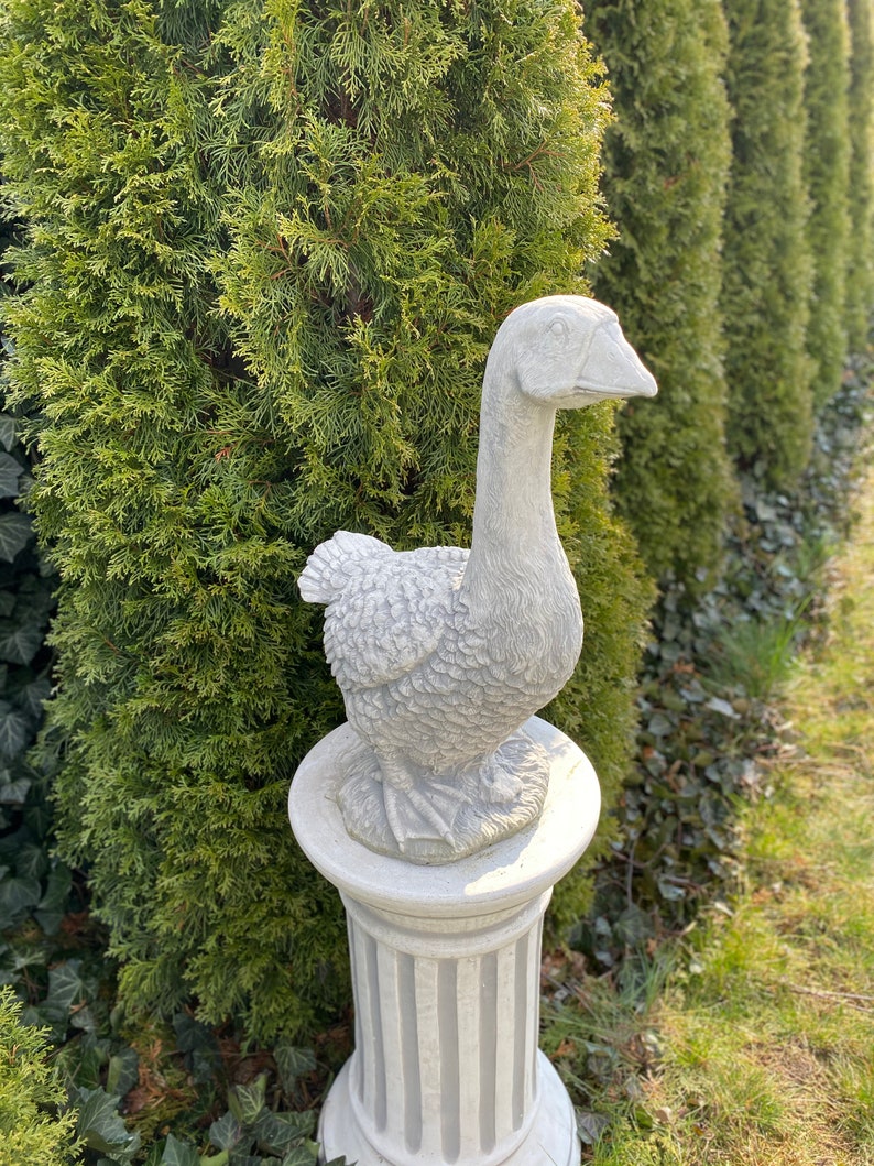 Concrete Goose Statue Goose Sculpture Garden Decor Concrete Etsy