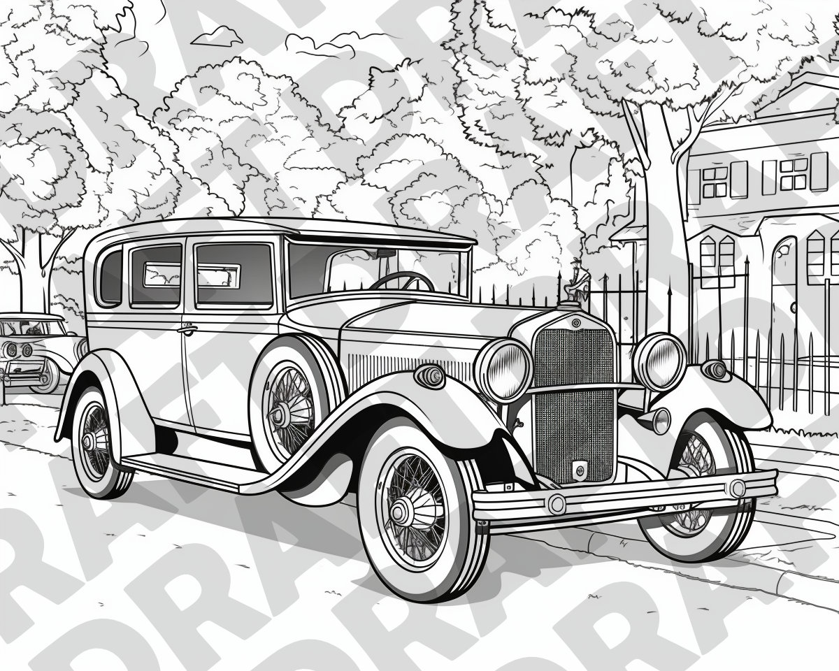 Coloring Pages Vintage Cars Classic Car Coloring Pages for Kids Adults ...