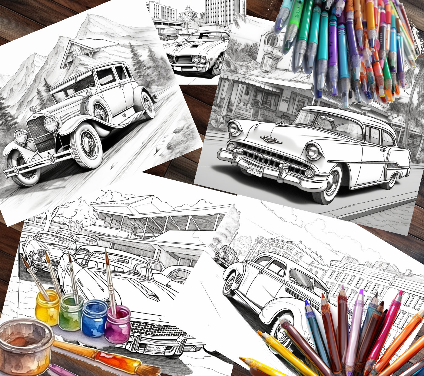 Coloring Pages Vintage Cars Classic Car Coloring Pages for Kids Adults ...