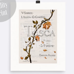 Poster dell'opera Tosca Puccini, regalo per gli amanti dell'opera, stampa dell'opera, regalo di musica classica, regali dell'opera, regali teatrali, poster vintage