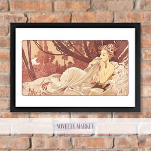 Dusk (1896) by Alphonse Mucha, Art Nouveau Poster: The Times of Day, Art Nouveau Woman Mucha Poster