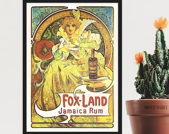 アルフォンス・ミュシャ「フォックスランド・ジャマイカ・ラム」アール