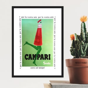 Vintage Campari Soda (1950) Stampa, Bar Decor Pubblicità vintage, Stampe italiane vintage, Retro Art Deco, Campari Soda di Franz Marangolo