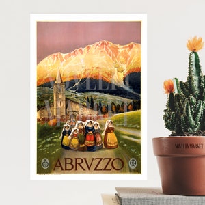 Abruzzo Italy (c.1920) Vintage Travel Poster, Italy Travel Gift: Abruzzo Poster, Vintage Travel Print