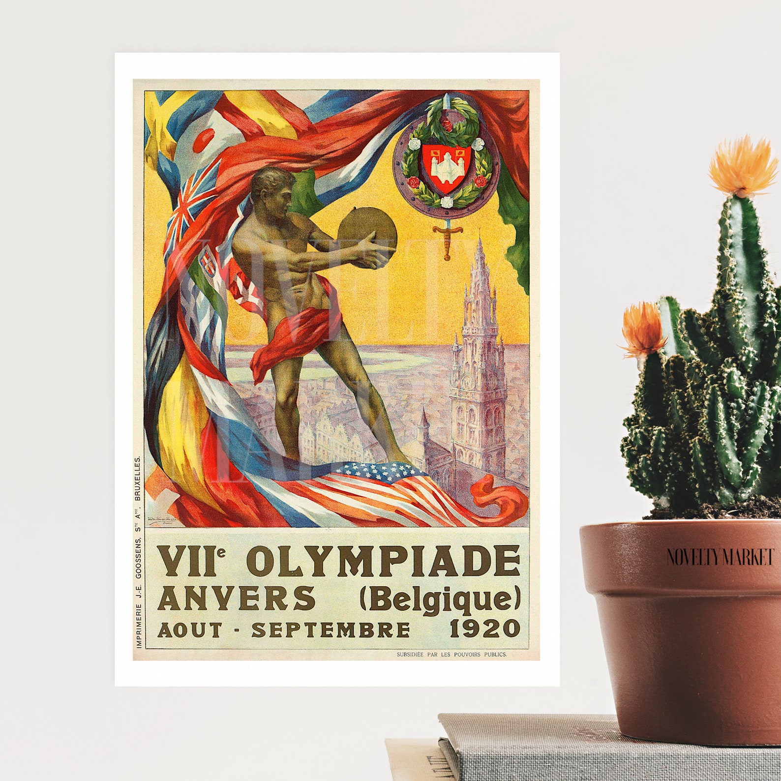 Vintage Olympic Poster 1920, Antwerp Belgium Retro Travel Poster ...