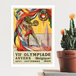 Vintage Olympisches Plakat (1920), Belgien Retro Reiseplakat, Reisegeschenke & Sport Dekor