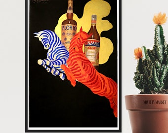 Cinzano Vermouth 1930 Vintage Poster, Bar Poster Restaurant Decor, Home Decor