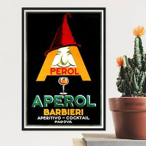 Aperol (1924) Poster pubblicitario vintage per gli amanti dell'Aperol Spritz, poster da bar, poster retrò