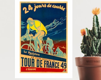 Affiche Publicitaire Vintage Du Tour De France Cyclisme - Reproduction A3/A4