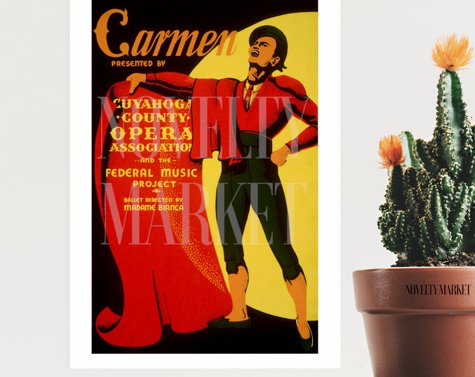 Carmen Opera Print (1939), Classical Music Poster, Georges Bizet Vintage Opera Poster, Opera Gifts, Classical Music Gift, Opera Decor