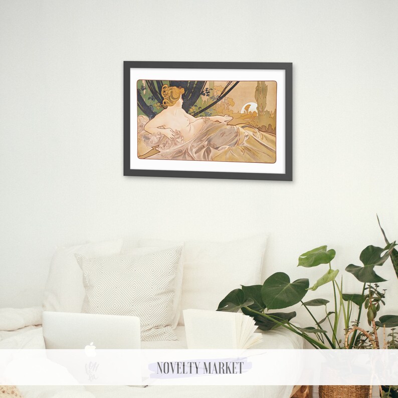 Dawn 1896 by Alphonse Mucha Art Nouveau Print the Times of Etsy