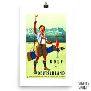 Golf Germany Poster (1927), Retro Travel Poster, Golf Gifts for Men and Women