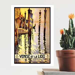 Venezia Poster (c.1920), Venice Lido Vintage Travel Poster, Italy Poster Travel Gift: Venice Canal / Lido di Venezia, Venice Wall Decor