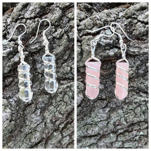 Crystal Earrings wire wrapped