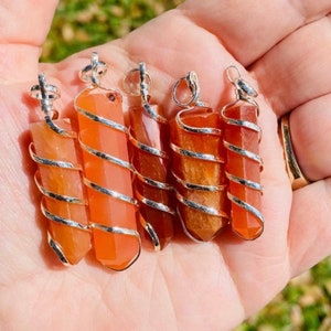 Carnelian Crystal Necklace