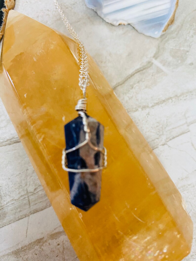 Sodalite necklace with chain