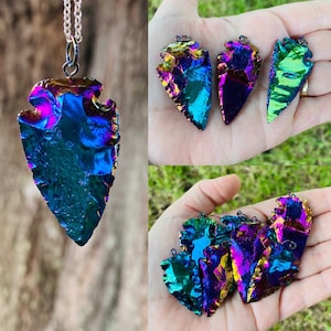 Titanium aura quartz sale necklace