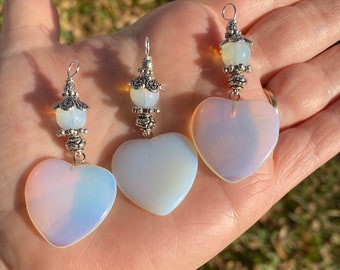 Opalite necklace heart shaped