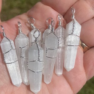 Selenite pendant necklace