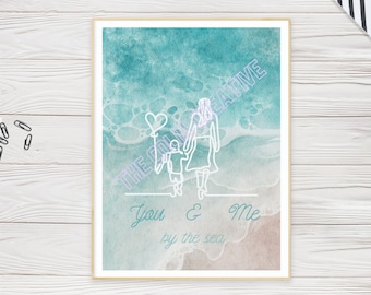 DESCARGAR / Madre e hijo / Madre e hija / Seaside print / Tú y yo / Escena de playa / Costa / Mamá y yo / Madre e hijo / Mamá